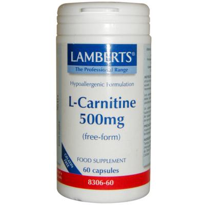 CAP. CARNITINA 500MG 60CAP LAM (LAMBERTS)