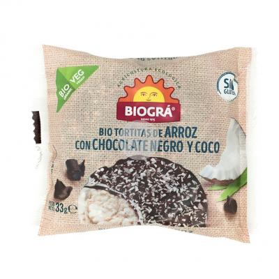TORTITAS DE ARROZ CON CHOCOLATE Y COCO MONODOSIS BIO BIOGRA