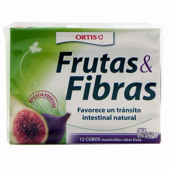 FRUTA Y FIBRA 12 CUBITOS 10GR  ORTIS
