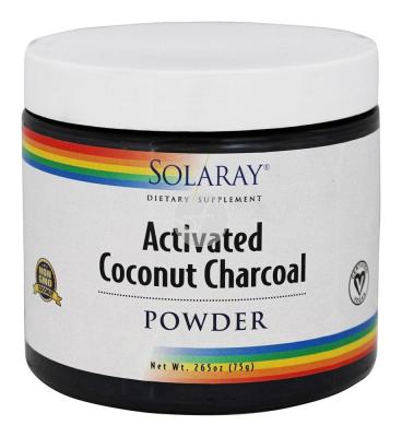 CHARCOAL COCONUT ACTIVATED CARBON ACTIVO POLVO SOLARAY