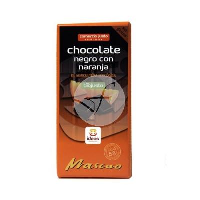 CHOCOLATE MASCAO NEGRO 58% CON NARANJA BIO IDEAS