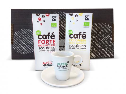 PACK REGALO CAFE FORTE, CAFE COLOMBIA BIO Y TAZA ALTERNATIVA 3
