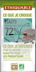CHOCOLATE NEGRO BIO 72% HAITI ETHIQUABLE