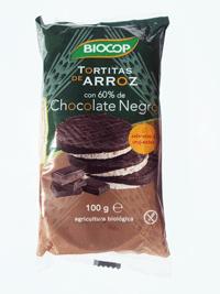 TORTITAS DE ARROZ CON CHOCOLATE NEGRO CON AZUCAR BIOCOP